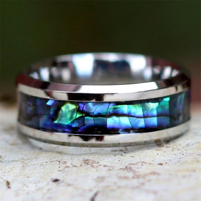 Abalone ring mens