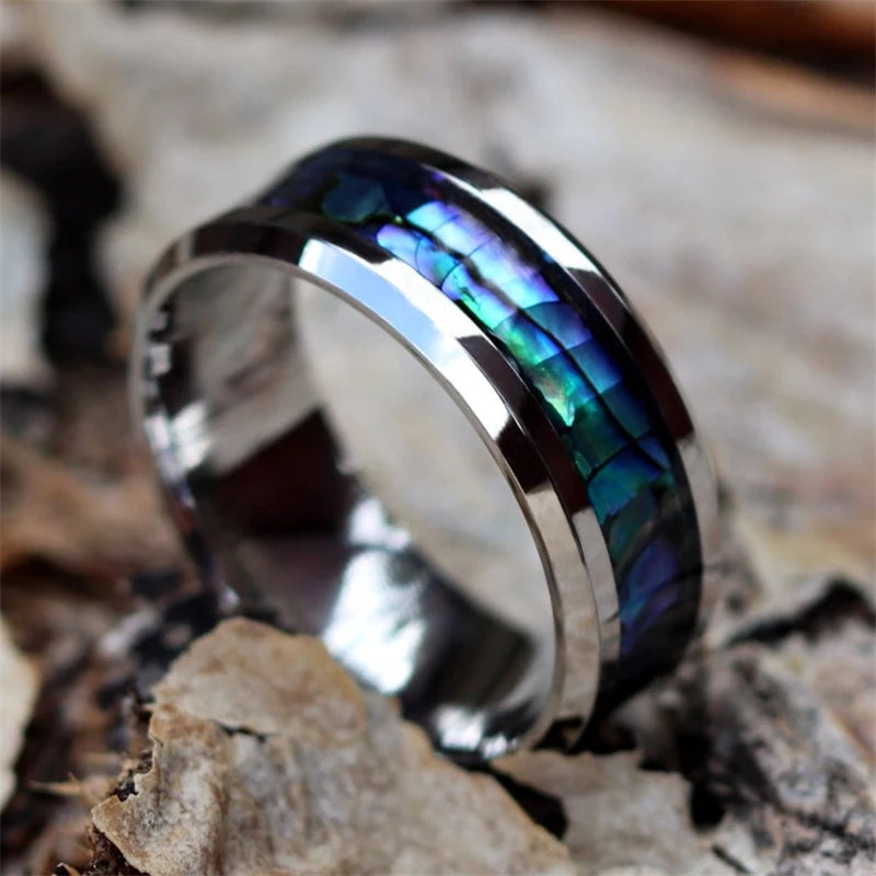 Abalone ring mens
