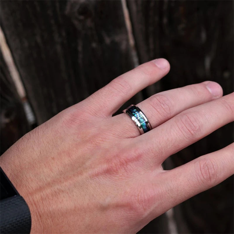 Abalone ring mens