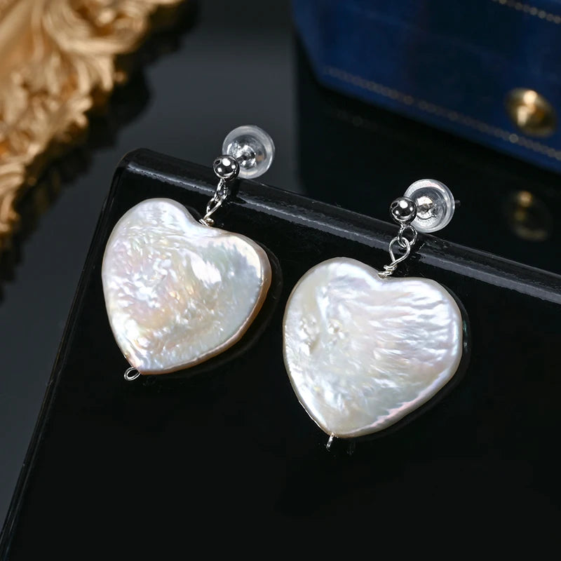 Pearl Heart Earrings