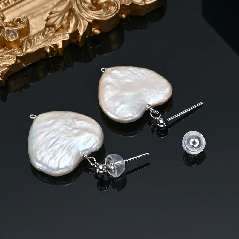 Pearl Heart Earrings