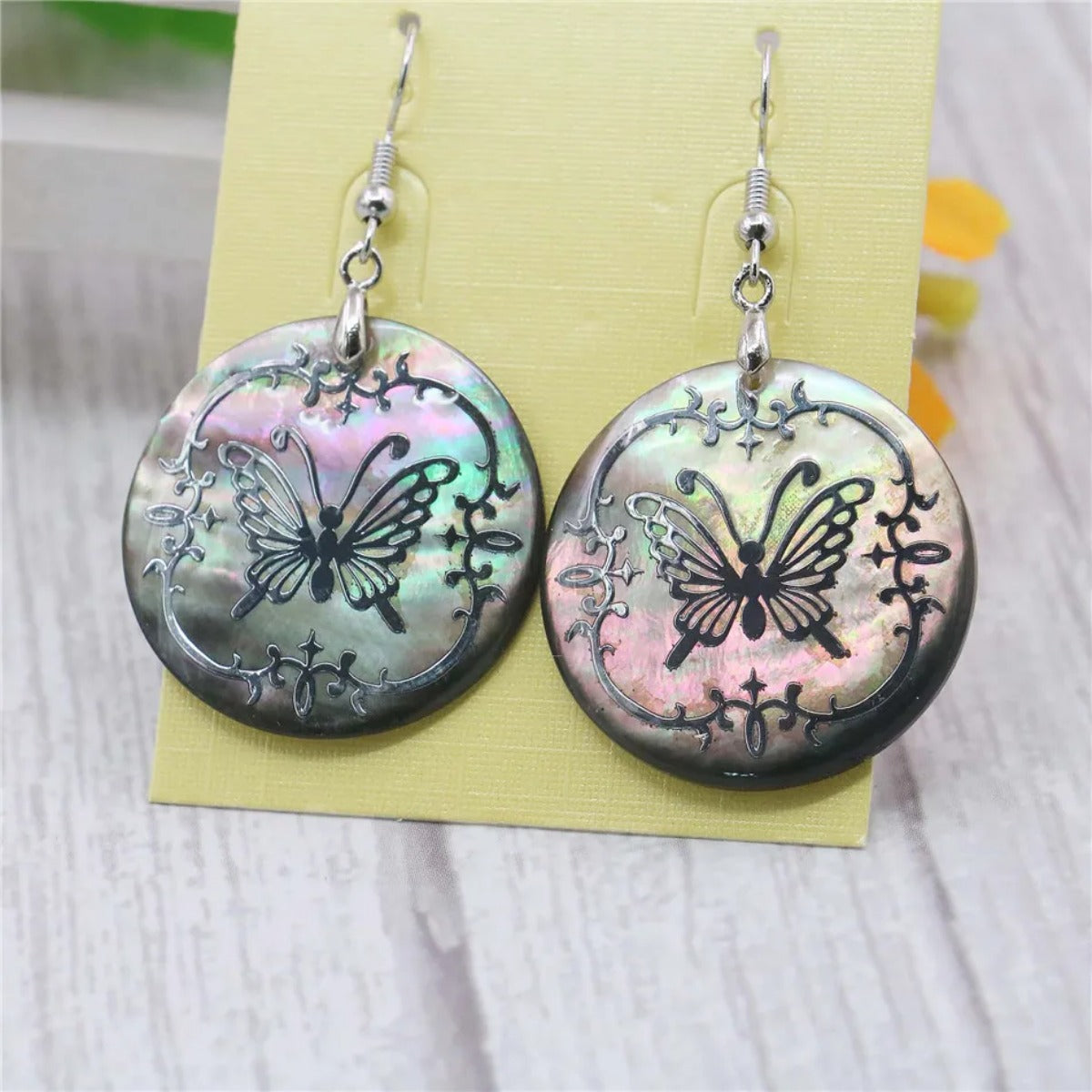 butterfly earrings shell