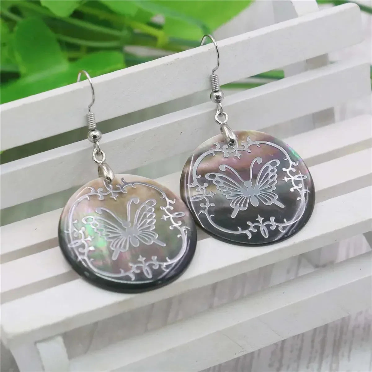 butterfly earrings shell