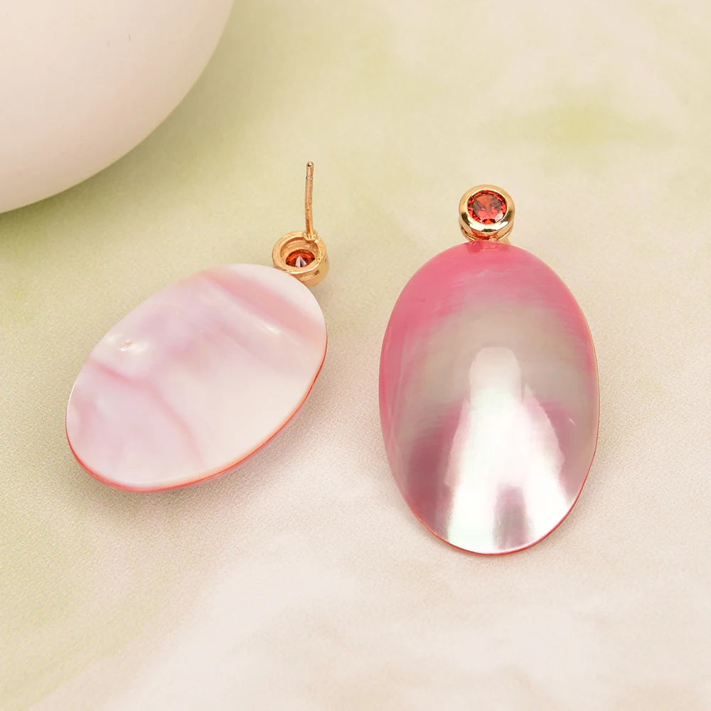 Pink seashell earrings
