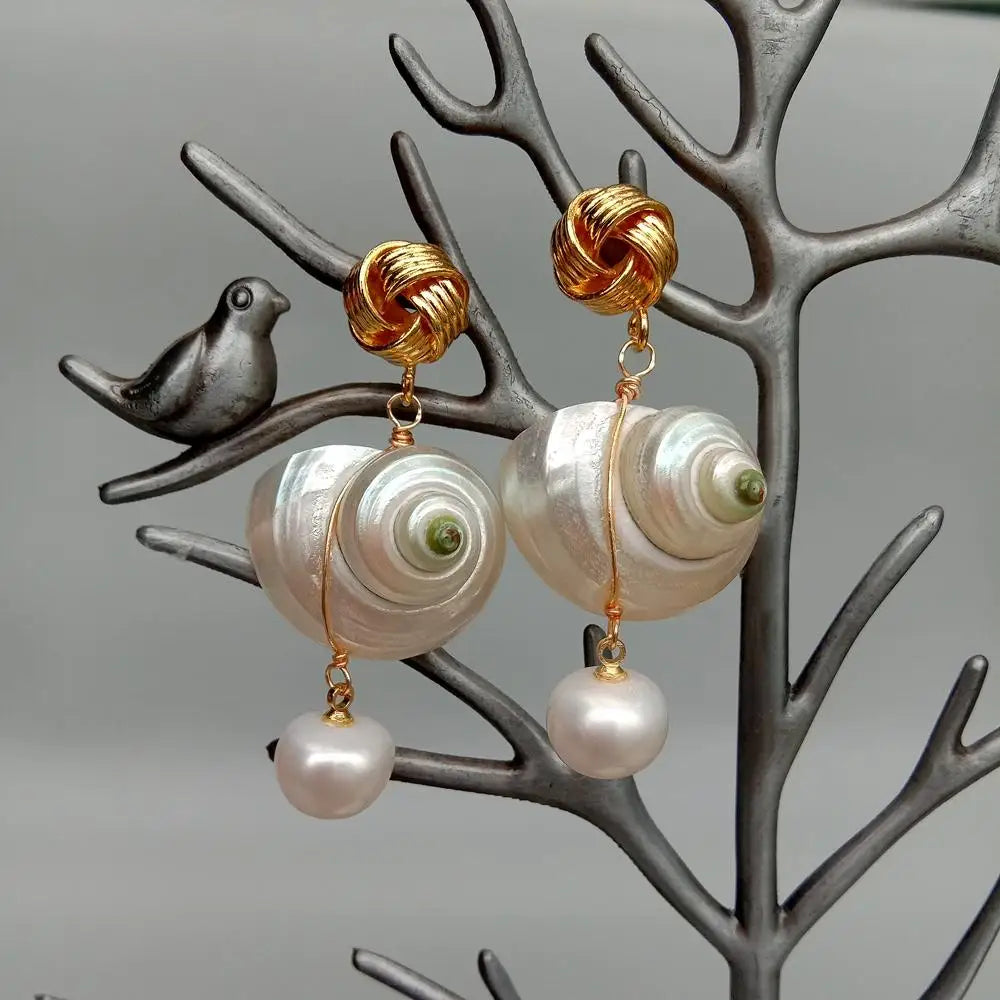 Shell and Pearl Earrings