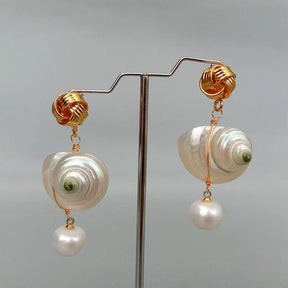 Shell and Pearl Earrings