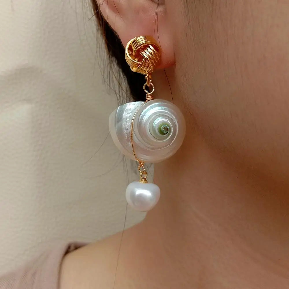 Shell and Pearl Earrings