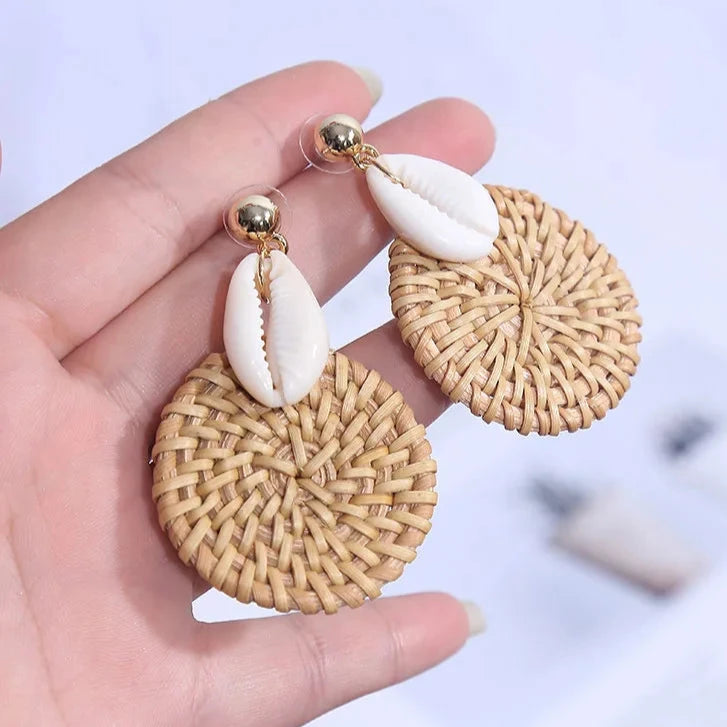 Rattan Shell Earrings