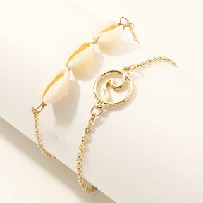 Ocean Wave and Cowrie Shell Bracelet