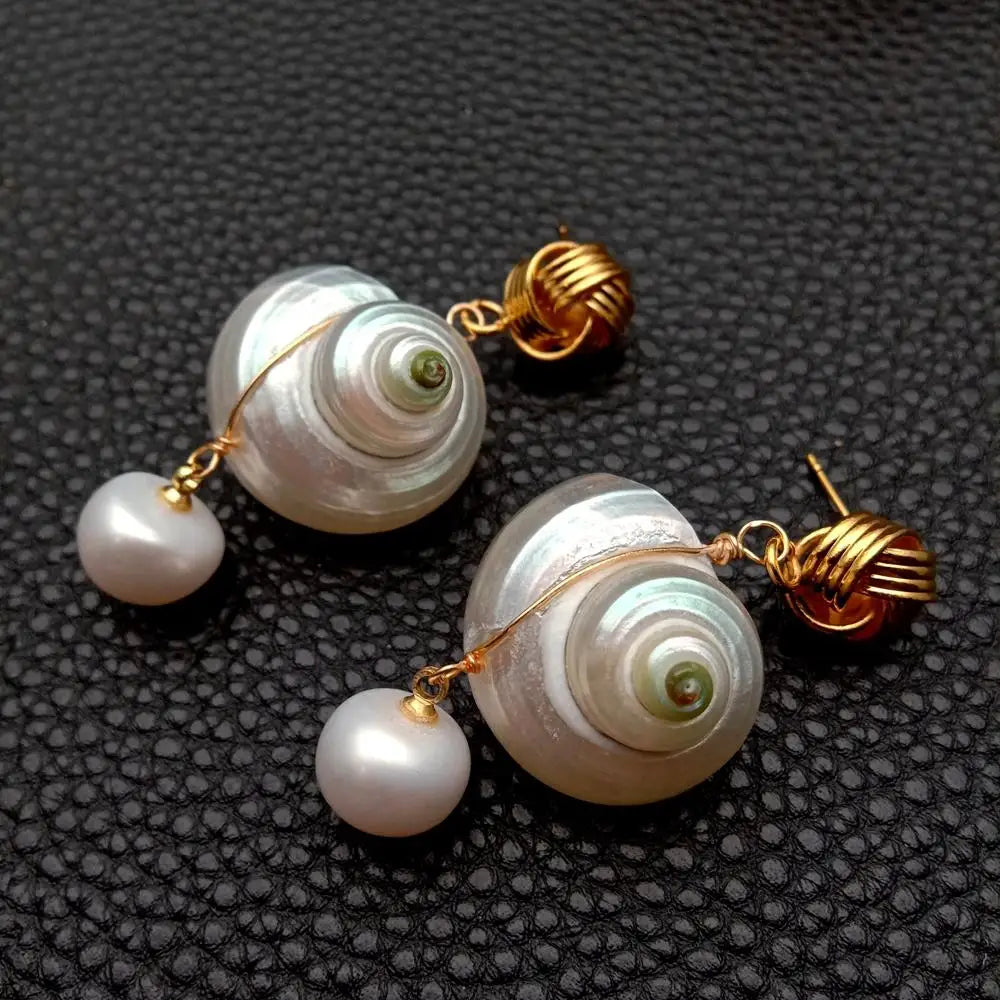 Shell and Pearl Earrings