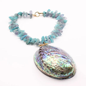 Abalone Shell Necklace with Fluorite Stones