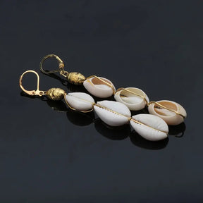 Natural Pendant Cowrie Earrings