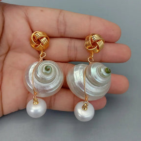 Shell and Pearl Earrings