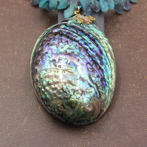 Abalone Shell Necklace with Fluorite Stones