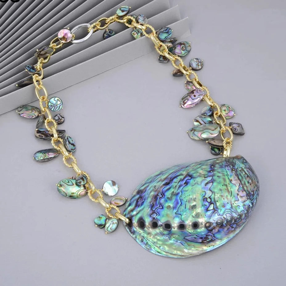 Rainbow Abalone Shell Necklace