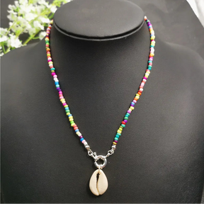 Beads and Cowrie Shell Necklace