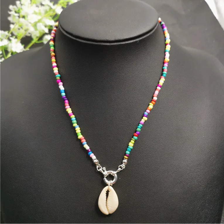 Beads and Cowrie Shell Necklace