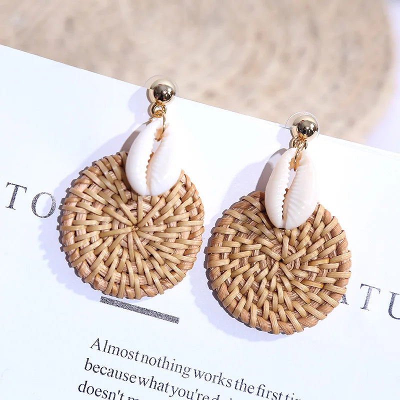 Rattan Shell Earrings