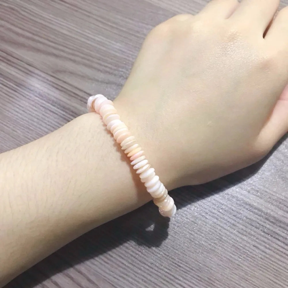 Pink Puka Shell Bracelet