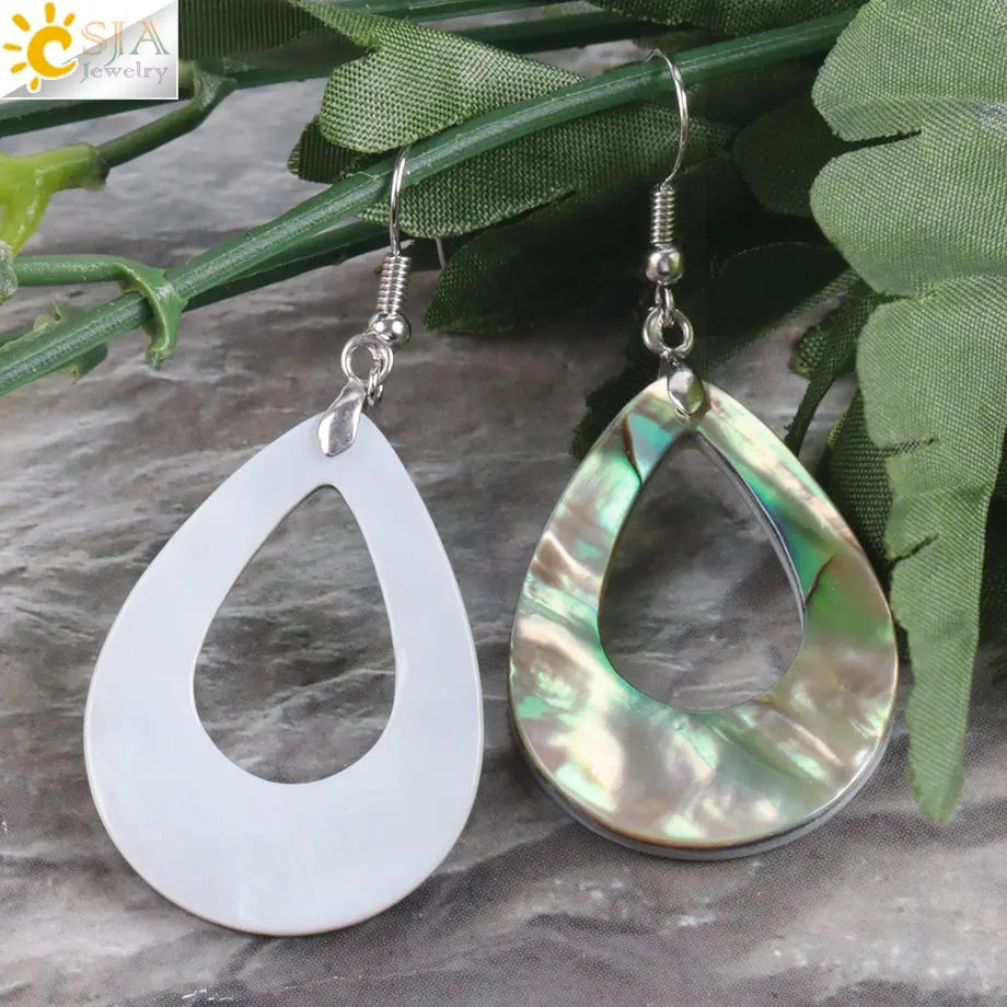 Water Drop Abalone Shell Earrings