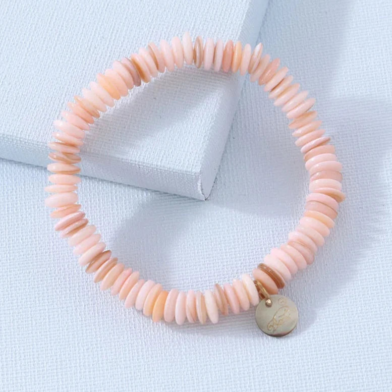 Pink Puka Shell Bracelet