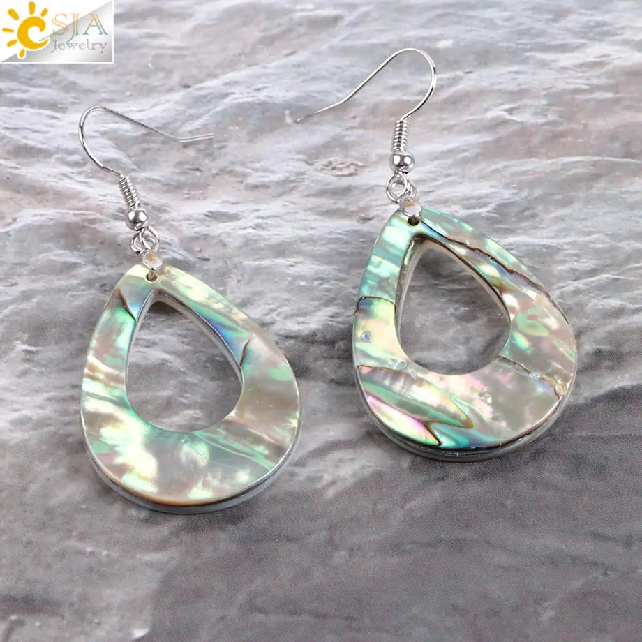 Water Drop Abalone Shell Earrings