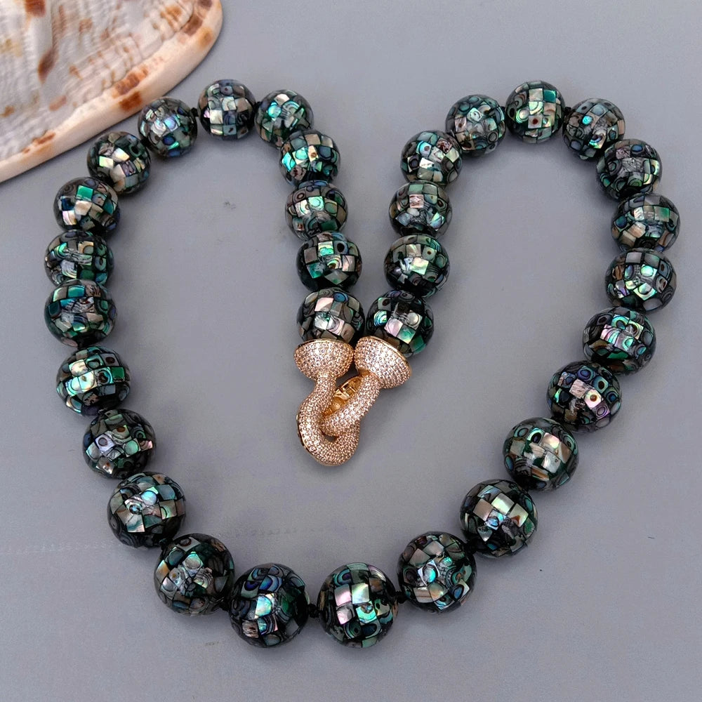 Natural Peacock Abalone Shell Jewelry Set