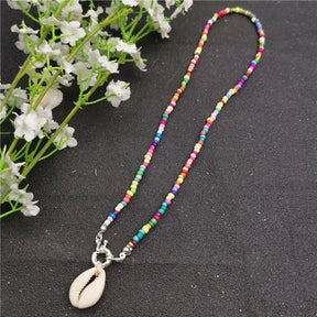 Beads and Cowrie Shell Necklace