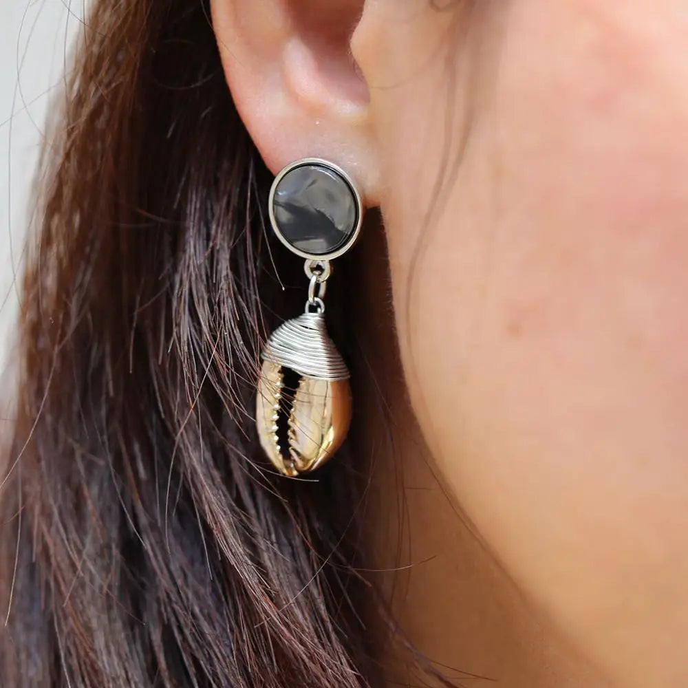 Bohemian Cowrie Shell Earrings