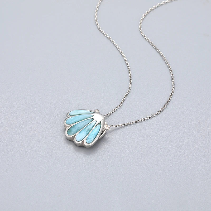 Larimar Shell Pendant