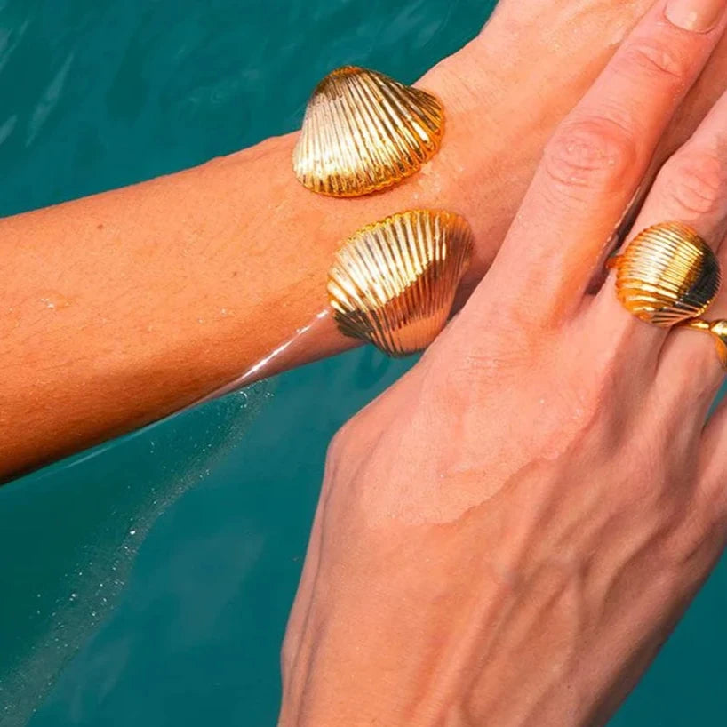 Gold Shell Cuff Bracelet