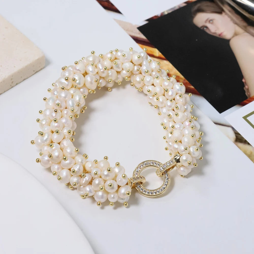 White Multi Pearl Bracelet