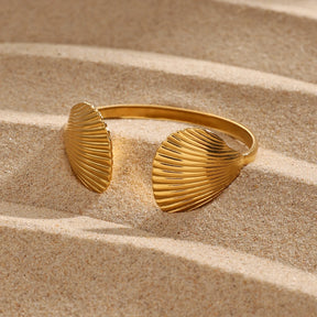 Gold Shell Cuff Bracelet