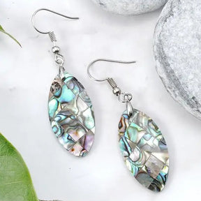 Eye Shaped Abalone Shell Earrings