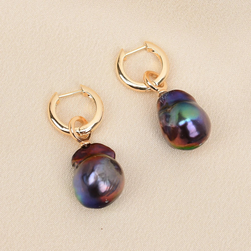 Black Freshwater Pearl Earrings