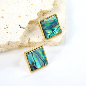 Abalone Shell Earrings Square