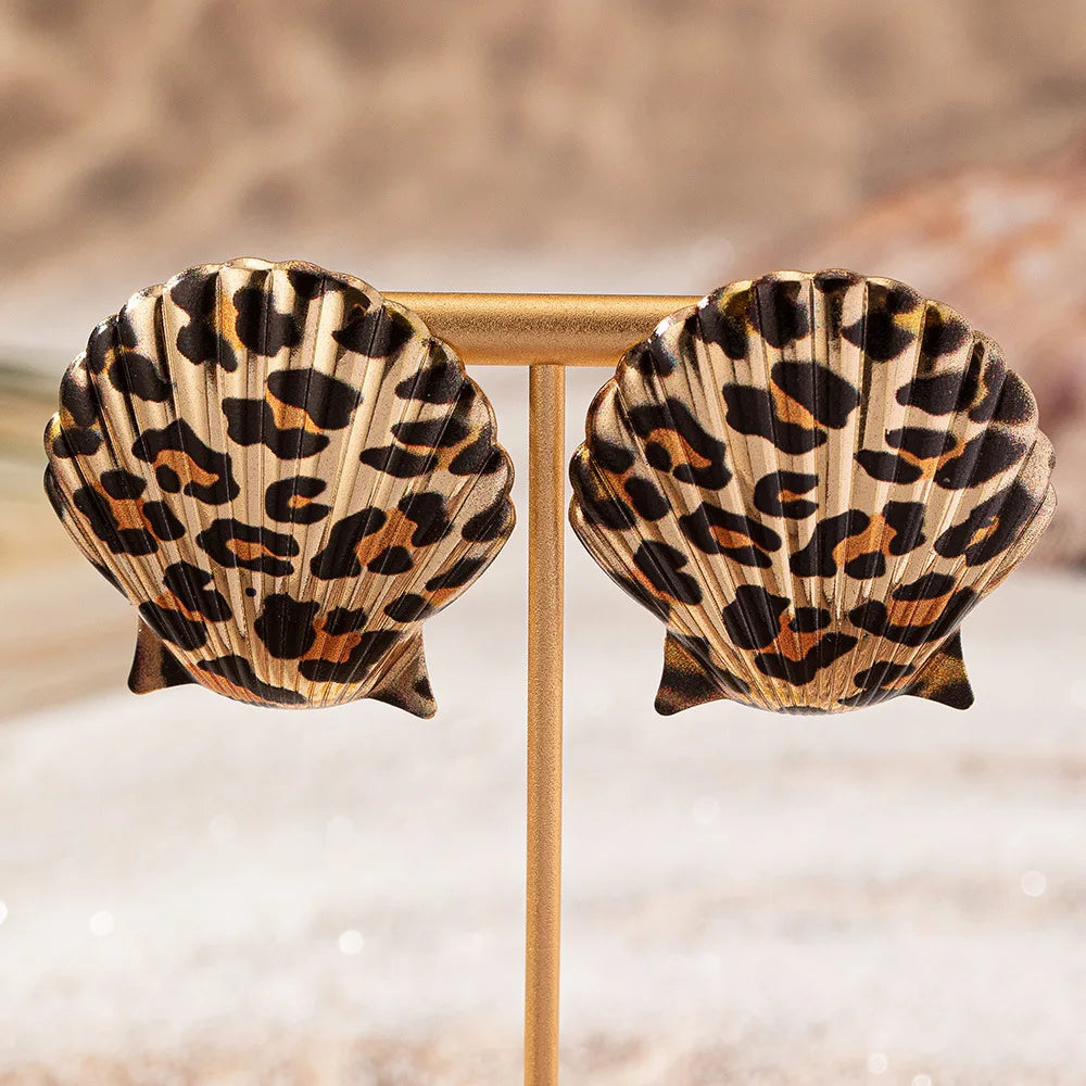 Leopard Shell Earrings