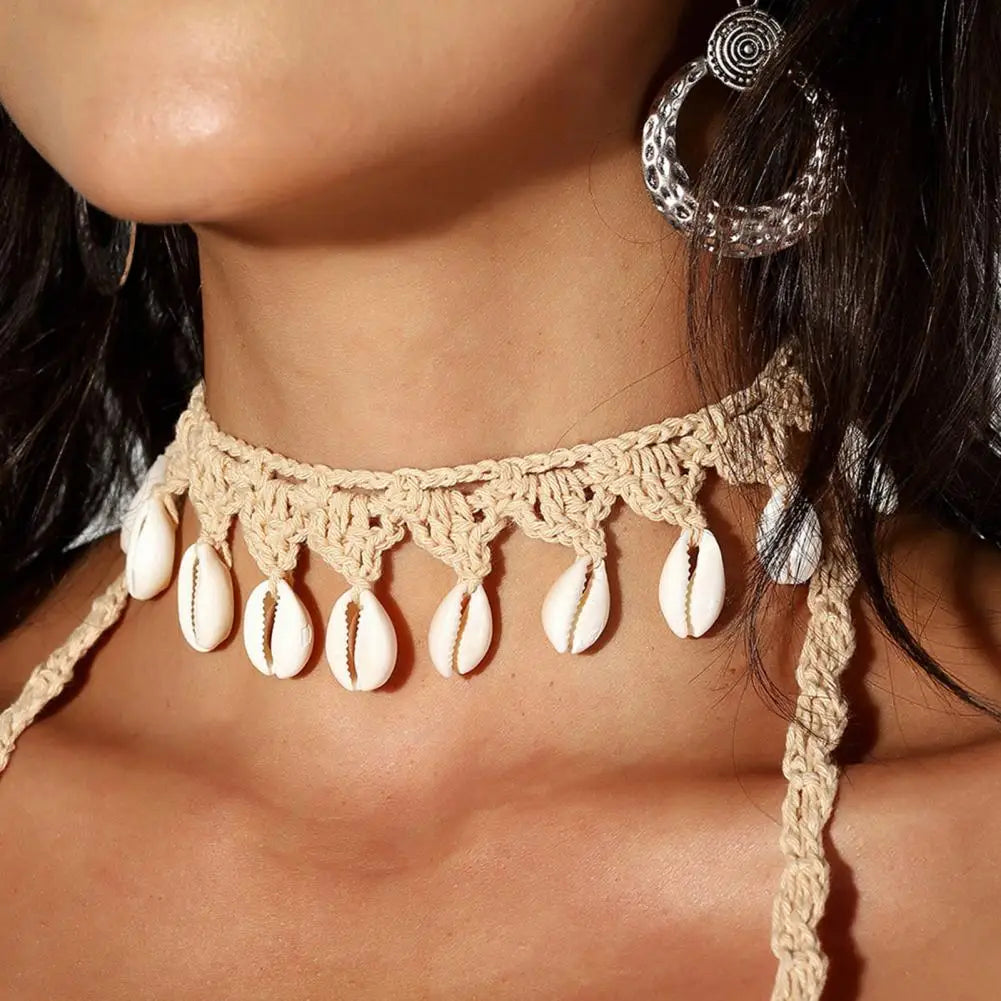 Bohemian Cowrie Shell Necklace