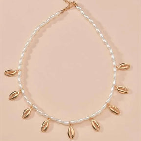 Necklace with Small Cowrie Shell Pendants