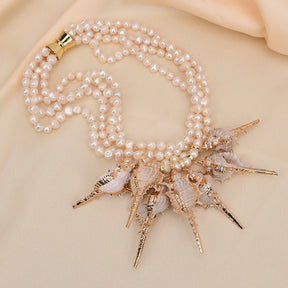 Premium Pearl and Snail Shell Necklace