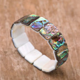 Square Abalone Shell Beads Bracelet