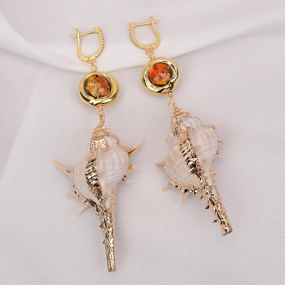 Sea Snail Shell Earrings