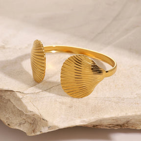 Gold Shell Cuff Bracelet