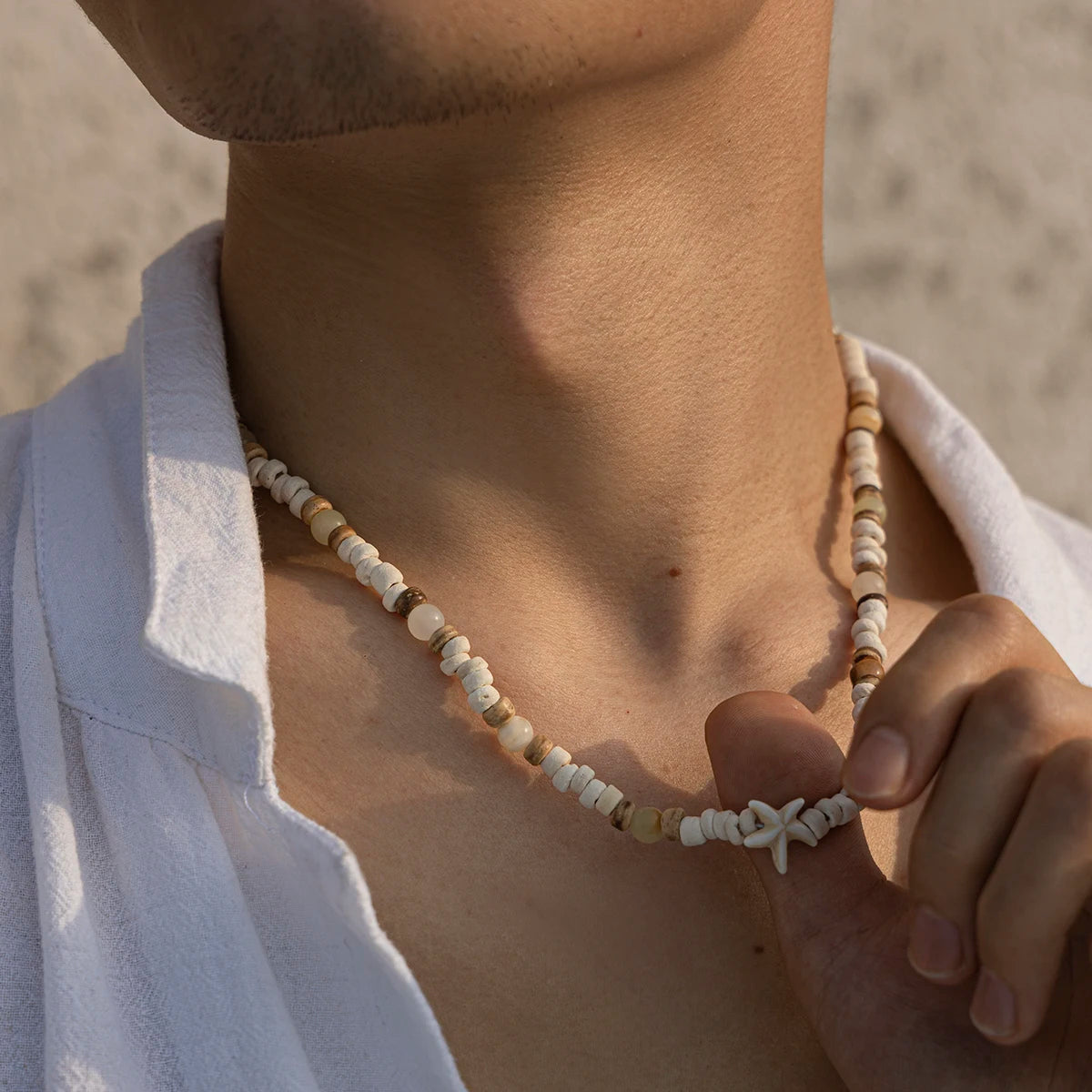 White Surfer Necklace