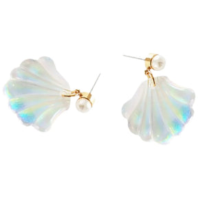 Iridescent Shell Stud Earrings