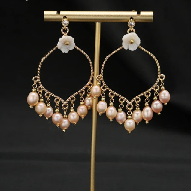 Pink Freshwater Pearl Earrings