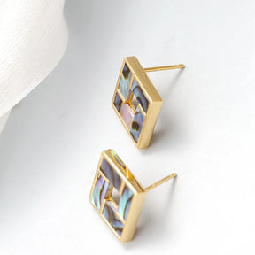 Geometric Abalone Earrings