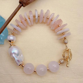 Quartz and Pearl Bracelet