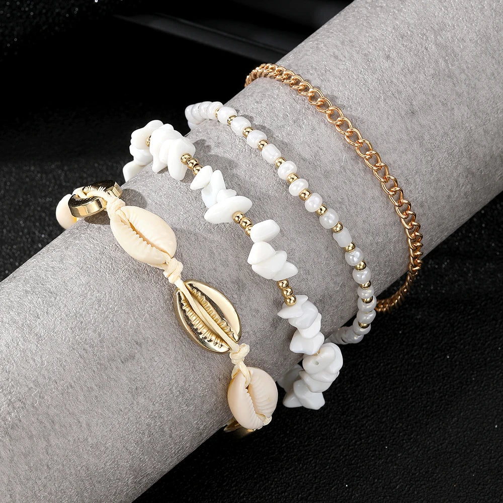 Puka Shell Anklet Set