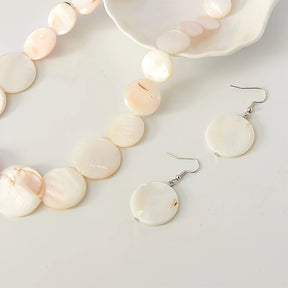 Natural Shell Necklace and Earrings Set